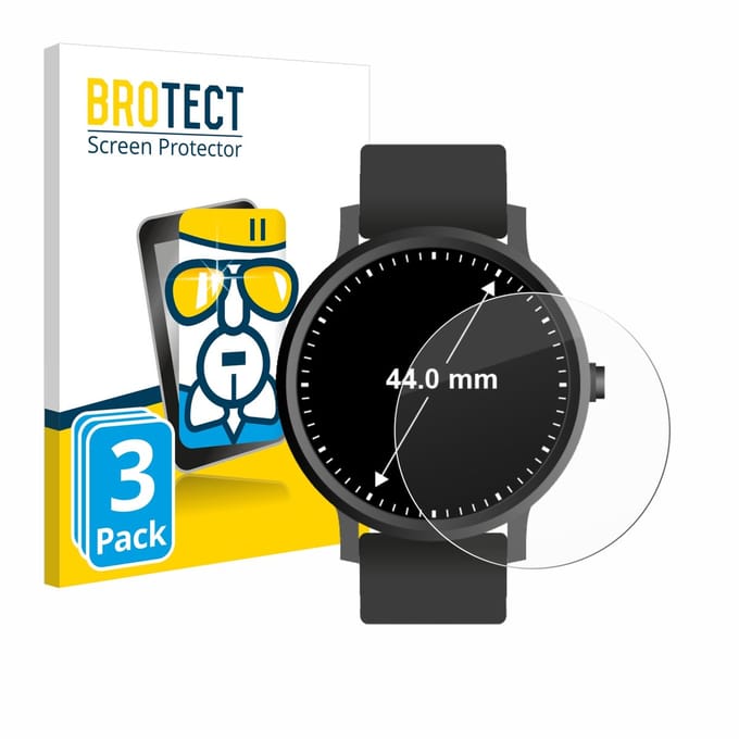 Screenprotector 3 Stuks voor Horloges (Rond, ø: 44 mm) Beschermglas transparant