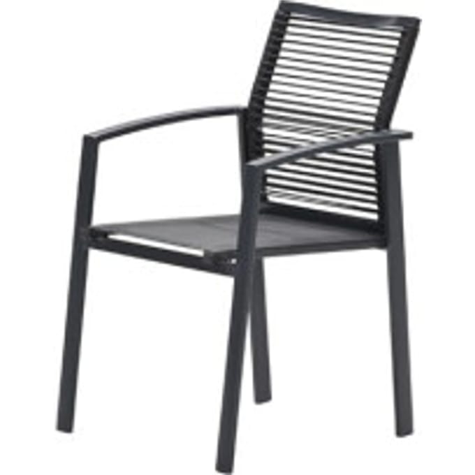 Garden Impressions Cosmo dining fauteuil rope donkergrijs gevuld textileen