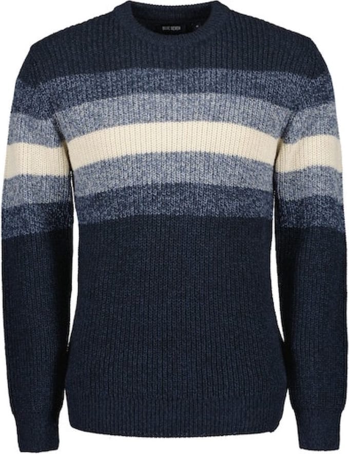 Blue seven heren - Trui 376445 navy gestreept maat XXL