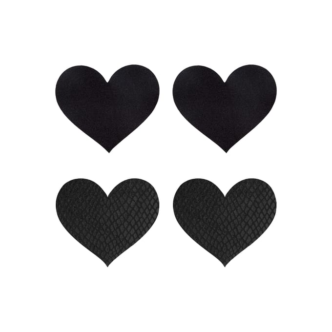 Peekaboo Sexy Pasties klassiek Hearts - Zwart
