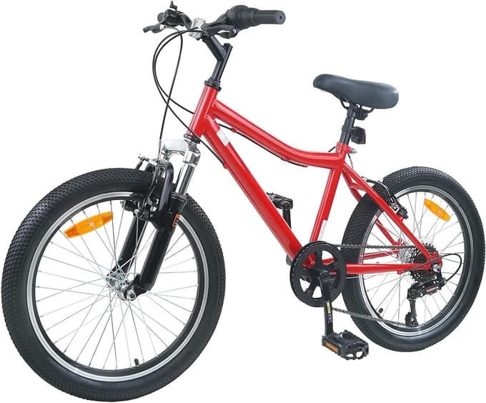 Kinderfiets - Jeugdfiets - Vrije Tijd - Verstelbaar Stuur - 24 inch - Rood