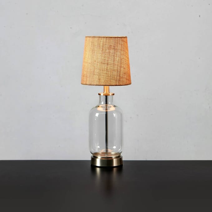 Markslöjd Tafellamp Costero, transparant/naturel, 43 cm
