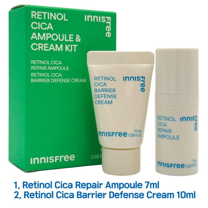 [INNISFREE] Retinol Cica Ampul & Crème Duo Kit 1 set (1 box) white