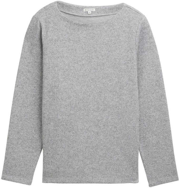 Tom Tailor - Plus Size - Zacht aanvoelend sweatshirt met knoopdetails - Maat 46 - medium silver grey melange