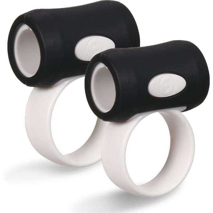 2 stuks Drumstick Control Clip Vinger Ring Hulp Drumsticks Grips Anti Slip Drumsticks Accessoires voor Drummer Beginner 5 wit/zwart