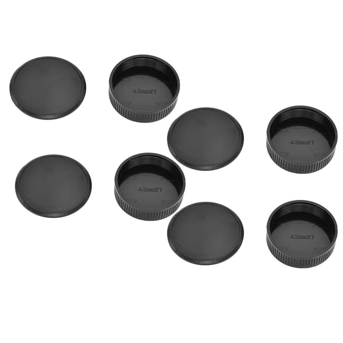 Set van 4 camera-achterlensdoppen en bodydoppen voor M42-schroefbevestigingscamera-accessoires black