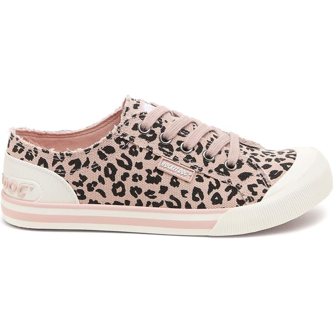 Rocket Dog Jazzin Leon Leopard Dames Casual Sneakers Lichtroze