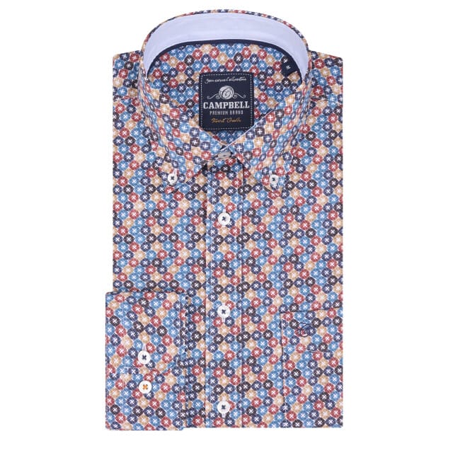 Campbell Casual overhemd met lange mouwen
