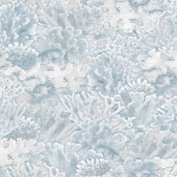 Homestyle - Behangpapier - Koraal - Behang - Lichtblauw- 0,53 x 10 M.