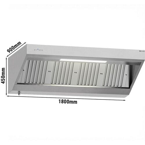 GGM Gastro Wandhaube mit Motor - 1800mm - mit Regler, Filter & Lampe