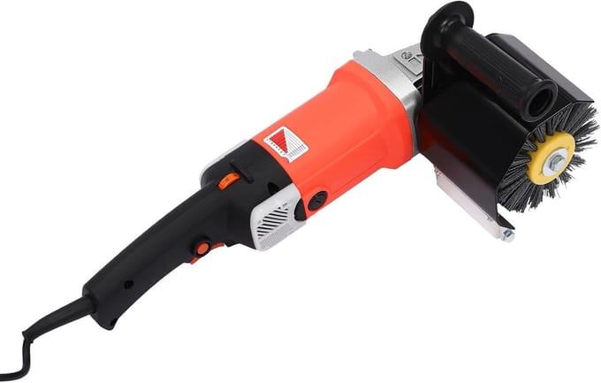 Satin machine - Polijstmachine - Metaal en hout - 8-traps instelbaar - 1400W - Zwart rood