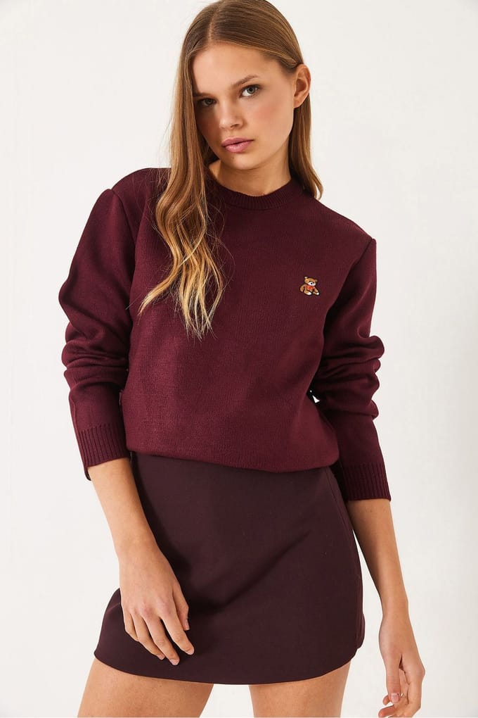 Geborduurd Crewneck Trui