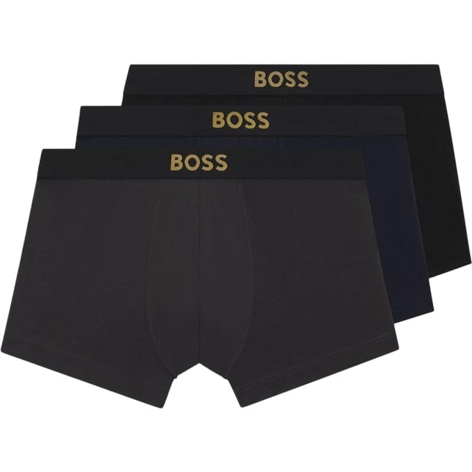Boss Boxershorts met logo voor heren (set van 3) (Zwart/Navy/Grijs)