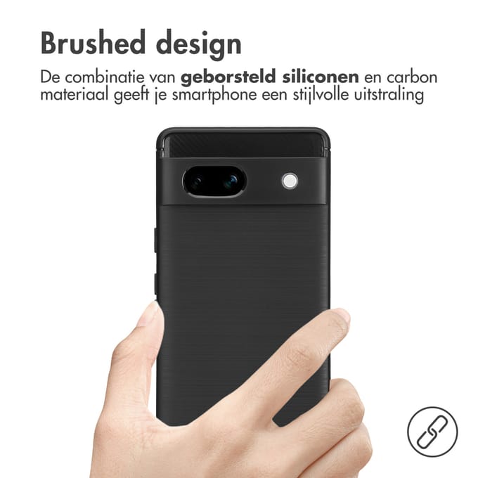 imoshion Hoesje - Geschikt voor Google Pixel 7a - Brushed Backcover - Zwart