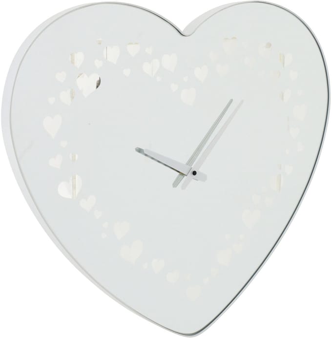 J-Line klok Hart - glas - wit
