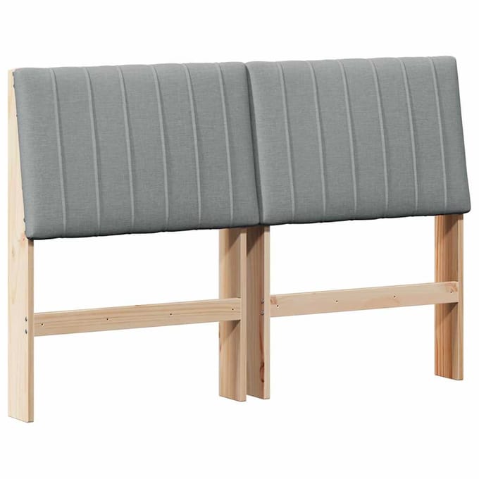 vidaXL Gestoffeerd hoofdbord Lichtgrijs 140 cm Massief grenenhout