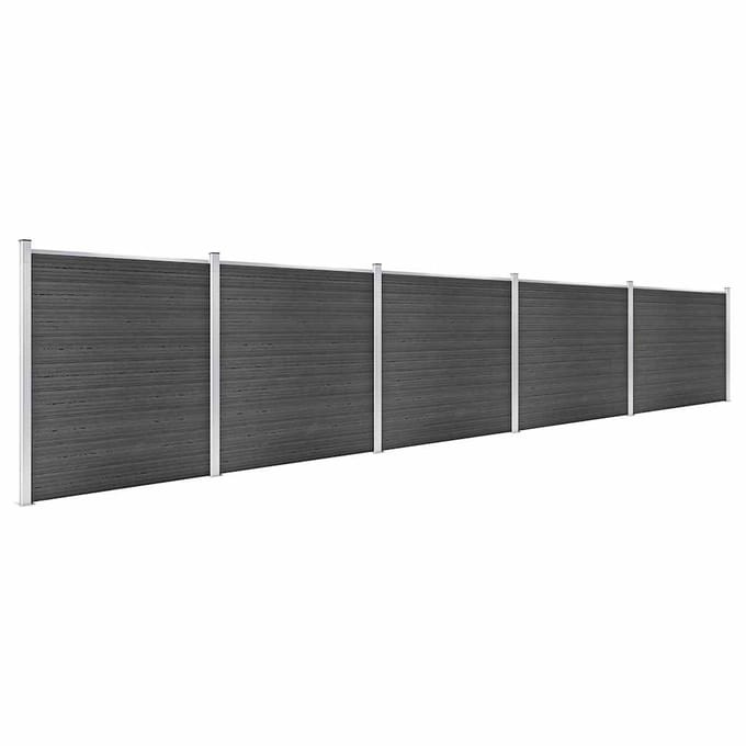 vidaXL - Schuttingpanelenset - 872x186 - cm - HKC - zwart