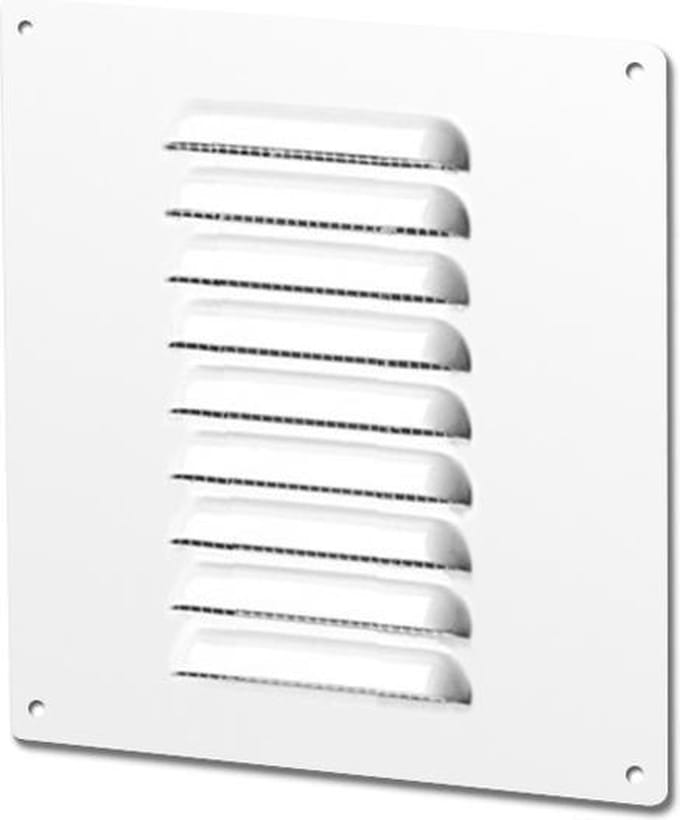 Plieger Aluminium Schoepenrooster met Gaas - 155 x 155 mm - Wit