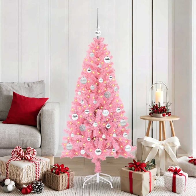 vidaXL - Kerstboom - Roze - 150 - cm - PVC