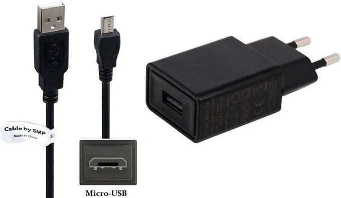 OneOne 2A lader + 1,8m extra sterke Micro USB kabel. TUV / GS 100% veilig. Oplader adapter past op Pocketbook Basic Lux, Basic Lux 2, Basic Lux 3, Basic 4, InkPad 3 Black, InkPad 3 Pro, Touch Lux 4, Touch Lux 5