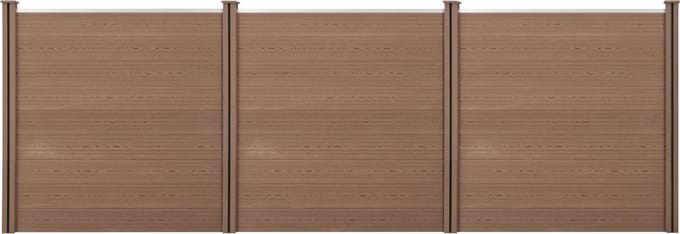 HKC Schuttingpaneel met 4 palen 183x531 cm bruin