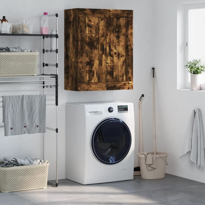 vidaXL Wandkast 69,5x34x90 cm bewerkt hout gerookt eikenkleurig