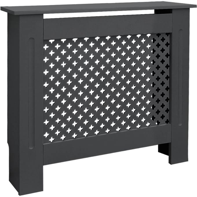 Radiatorbekleding 78x19x82 cm ruit antraciet in MDF ML design