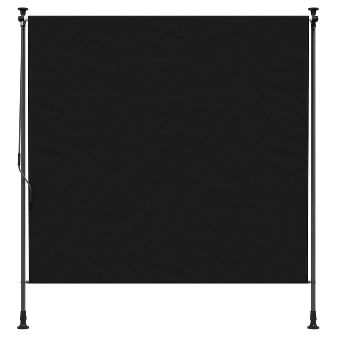 vidaXL - Buitenzonwering - Rolgordijn - Zwart - 120 - x - 270 - cm