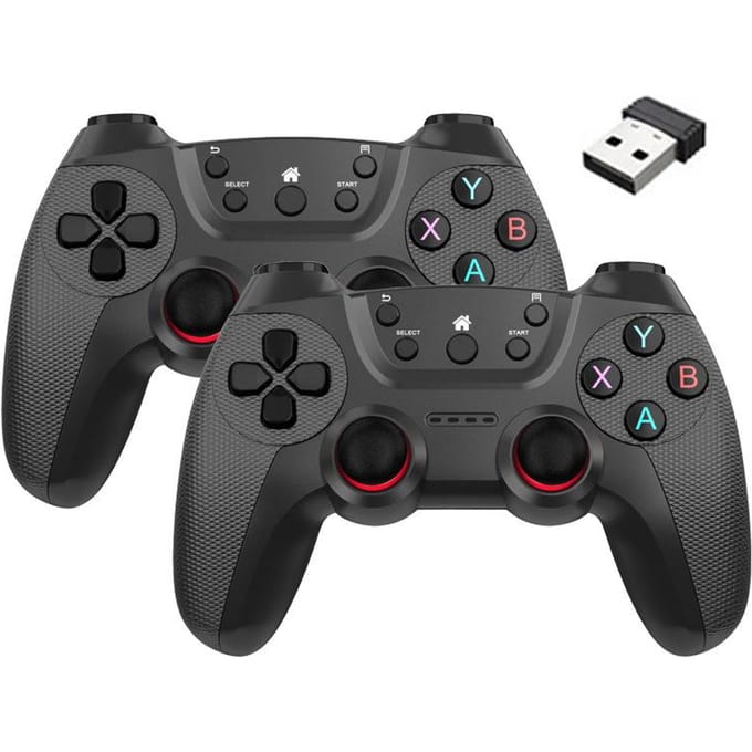 VAORLO Draadloze verdubbelt game Controller Voor Linux/Android telefoon Voor Game Box Game stick PC Smart TV Box 2.4G gamepad Joystick