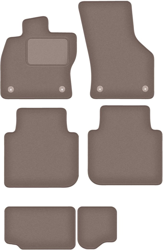 Beige veloursmatten voor: Seat Tarraco 7-zits (2018-)