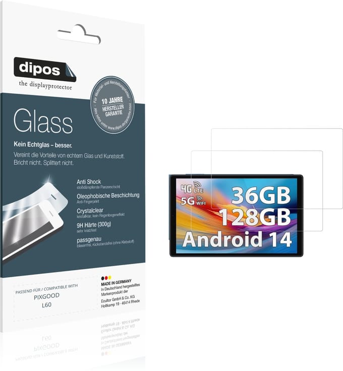 dipos – 2x Pantserfolie geschikt voor PIXGOOD L60 | 9H Screenprotector
