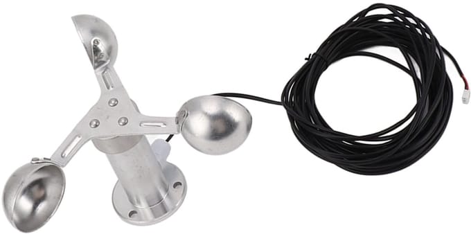 Dailygoods- Anemometer Aluminiumlegering - Windsnelheidssensor - Weermonitoring - Nauwkeurige Metingen - Lichtgewicht - 8 Meter Kabel