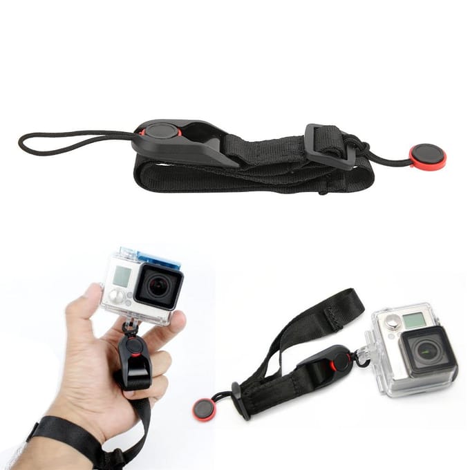Polsband Riem Snelontgrendeling Veiligheidskoord Verstelbaar Elastisch Universeel voor Actiecamera black