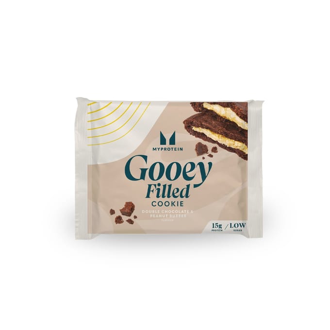 Baked Protein Cookie - 12 x 75g - Double Chocolate and Peanut Butter (Gooey Filled)