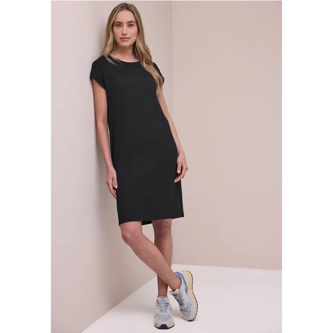 Knielange jersey jurk