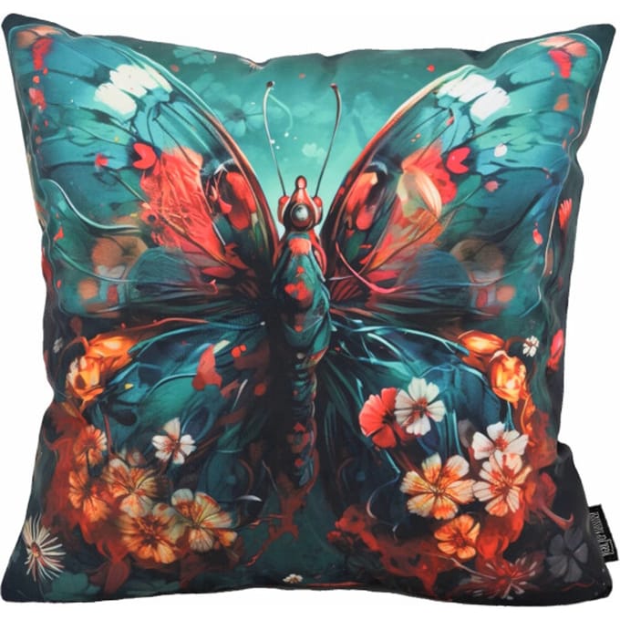Gek op kussens! Sierkussen vlinder #2 | 45 x 45 cm | katoen/polyester