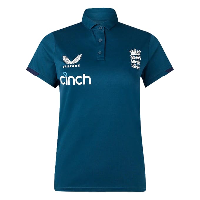 Castore Cricket-trainingspoloshirt voor dames van Engeland (Peacoat)