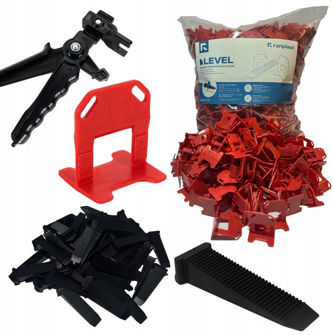 Set Tegel Levelling Systeem: 500 Clips, 100 Wiggen, Tang
