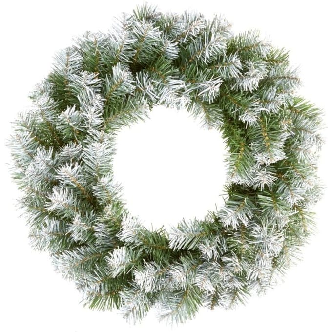 Premier Kerstkrans met sneeuwtip (Groen/Wit)