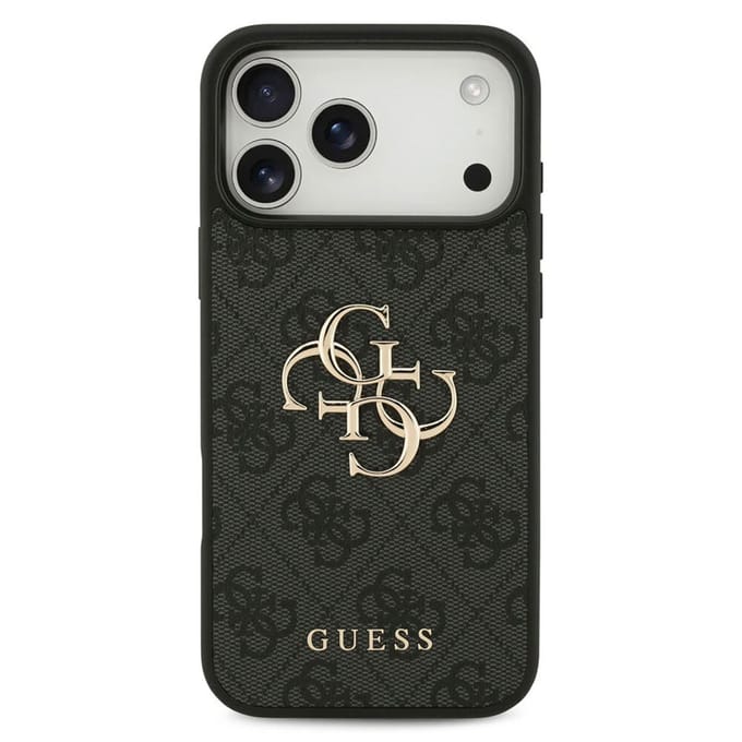 Guess Back Cover - iPhone 17 Pro Max - Zwart - Schokabsorberend - Big Metal Logo
