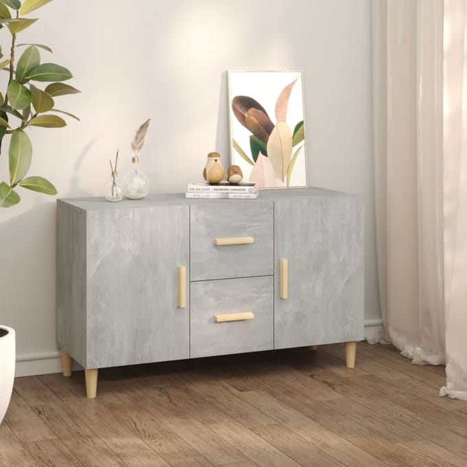 vidaXL - Dressoir - 100x36x60 - cm - bewerkt - hout - betongrijs