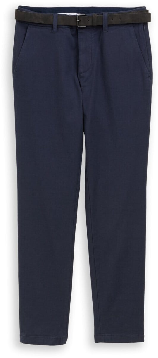 Tom Tailor - TTTRAVIS SLIM chino met riem - Maat 32/32 - navy zig zag structure