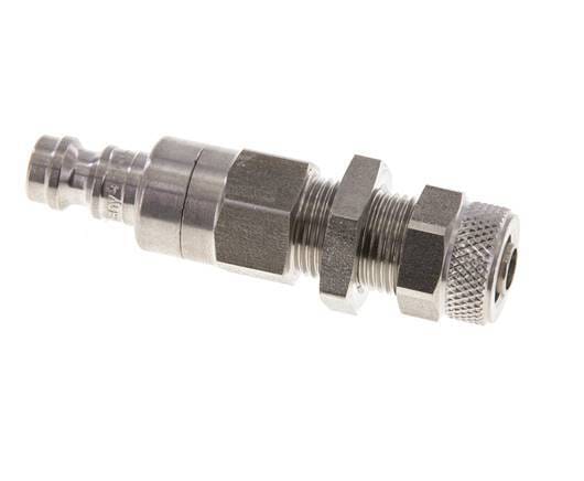 RVS DN 5 Luchtkoppeling Insteeknippel 6x8 mm Push-On Schotkoppeling Double Shut-Off - CLP5-NB-S-SV-6