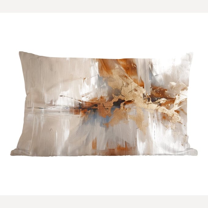 Sierkussens - Kussentjes Woonkamer - 60x40 cm - Modern - Bruin - Abstract - Beige