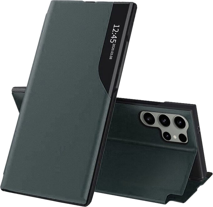 Hoesje geschikt voor Samsung Galaxy S25 Ultra - Techsuit eFold Book Case - Donkergroen