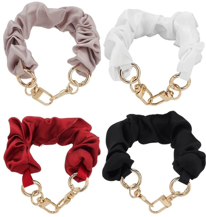Dailygoods- Sleutelhanger 25,5 cm - 4-delige Set - Afneembare Scrunchie - Sleutelorganizer - Modieus Accessoire - Zachte Polyester