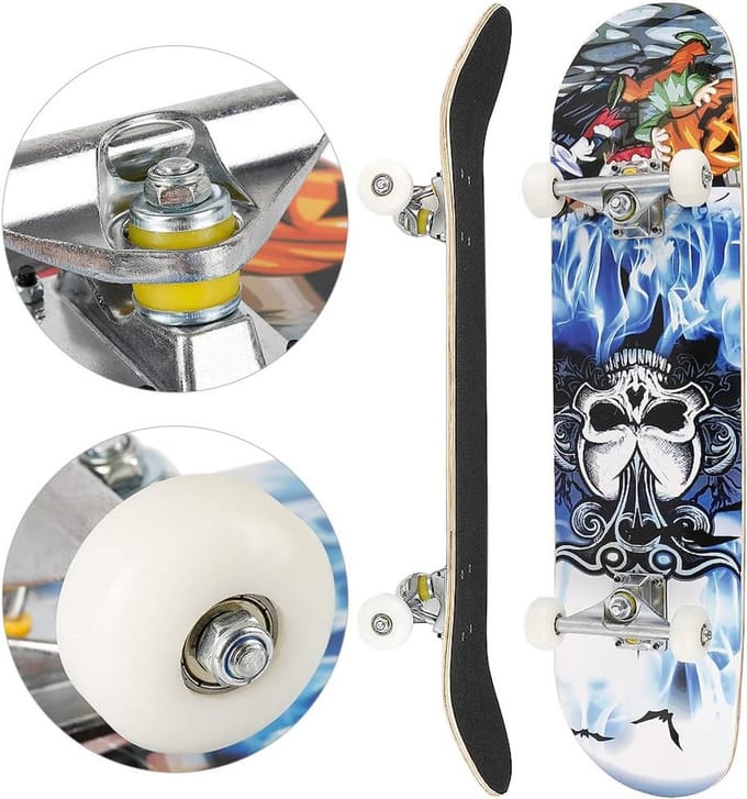 Complete Skateboard voor Beginners en Gevorderden - 7 Lagen Hout, Dubbel Kick Concave Deck