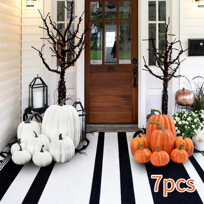 7 pièces Simulation citrouille modèle artificielle citrouille décoration maison table décor pour Thanksgiving et