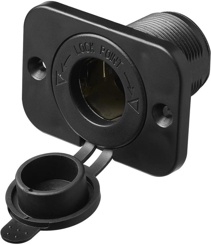 ProPlus Sigarettenaansteker-inbouwdoos - 12V/24V - met afsluitdop - zwart - 29 mm
