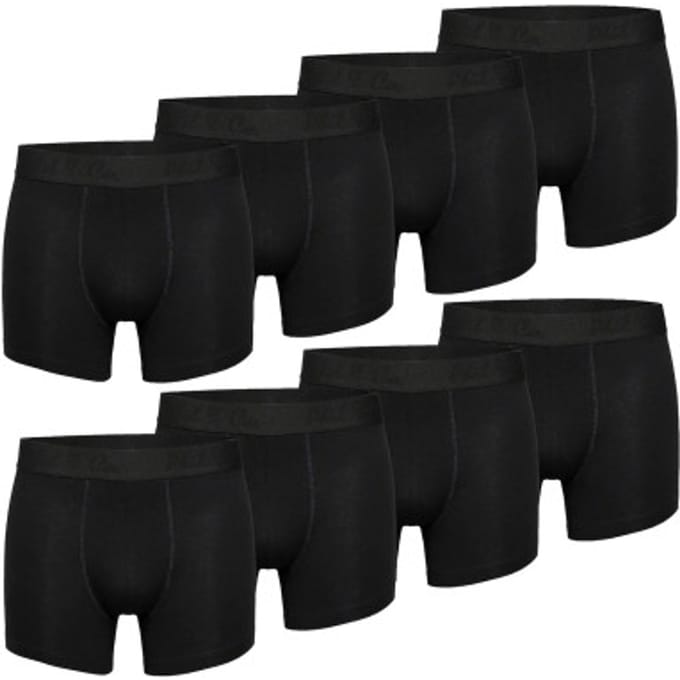 Phil & Co Zwarte Boxershorts Heren Multipack 8-Pack Zwart - Maat L | Onderbroek